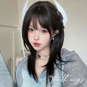 ウィッグ レディース フルウィッグ ミディアム ブラック 黒 ぱっつん前髪 ストレート 前髪あり かわいい 大人用 コスプレ ロリータ 原宿風 仮装 超自然 かつら wig Lolita 小顔 文化祭 イベント 学園祭 ハロウィン hl101d7d7m5
