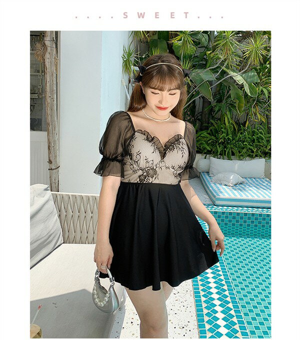 水着 レディース 体型カバー 女子 ワンピース水着 ブラック ぽっちゃり水着 大きいサイズ 透け感 韓国風 露出控えめ 可愛い おしゃれ ショートパンツ ビーチ プール 夏 リゾート 海 プール 温泉 オールインワン オトナ女子 温泉 セクシー 大人 黒 20代 30代 40代