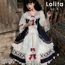 【10%OFF】ロリータ ワンピース lolita リボン 袖付き クラロリ ホワイト 白 レディース 膝丈 可愛い 仮装 コスプレ コスチューム 小柄 可愛い...