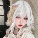 ウィッグ ショート 巻き髪 インナーカラー 自然 通気 前髪 wig ミディアム 自然 ストレートカツラ フルウィッグ レイヤー レディース かつら 女性 ネット付き レディース コスチューム コスプレ 耐熱