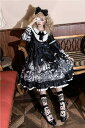 ゴシックロリータ ワンピース 黒 フリル 長袖 病みかわいい 膝丈 暗黒系 ロリータop プリンセスドレス Lolita ロリータ服 リボン コスチューム コスプレ衣装 文化祭 学園祭 イベント ロリータファション h1010lalal9 3