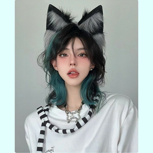楽天イツモストア -itsumostore-フルウィッグ レディース ふんわり前髪 前髪あり 原宿風 かつら ぱっつん前髪 コスプレ 可愛い コスチューム 仮装 大人用 文化祭 イベント 学園祭 文化祭 学芸会 舞台 演劇 変装 ハロウィン グリーン