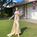ストラップレス ドレス マーメードライン ドレス リゾートワンピース 沖縄 ビスチェ レディース 夏ワンピ リボン サマードレス リゾート ロング丈 きれいめ パーティードレス 大人 カジュアル 春夏 旅行 海デート S M L XL dn066m3m3zb
