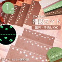階段マット 折り曲げ付 吸着階段マット 蓄光 矩形 3色展開 22cmx55cm 蛍光 おしゃれ 階段敷物 階段 滑り止めマット 防音 廊下敷き エレガント シ...