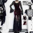 ワンピース 仮装舞踏会 女性用 ゴシック暗黒 パンク風 タキシード ベルベット コスチューム セクシー ドレス ハロウィン パーティー演出服 ステージ衣装 S M L XL