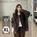 カーディガン レディース 冬 かわいい 長袖コート レオパード柄 ヒョウ柄 こもこも ロリータ 着る毛布 前開き ゆったり 楽チン キュート カジュアル 体型カバーdg039m5