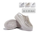 スニーカー サンダル レディース 22.5~25.0cm 厚底 通気性 透け感 メッシュ シースルー つっかけ フラット 疲れにくい 美脚 歩きやすい ヒール6...
