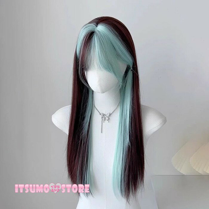 ウィッグ レディース フルウィッグ ロング ストレートヘア 前髪あり ぱっつん前髪 コスプレ 仮装 レディース 個性的 パーティー イベント ロリータ ハロウィン ゴスロリ コスチューム 原宿風 仮装 超自然 かつら wig Lolita 小顔 文化祭 学園祭 dp018m6m6x8