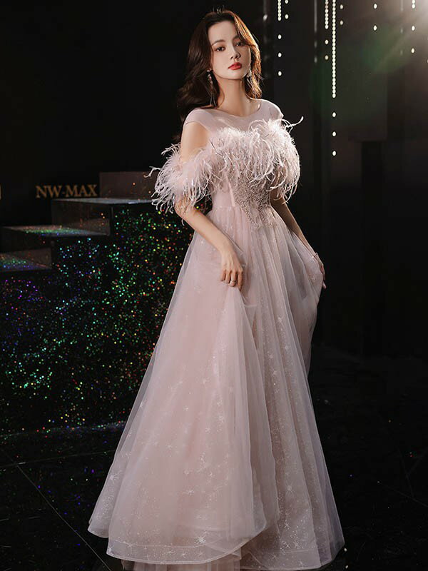 ロングドレス 演奏会 袖付き ピンク 大人 ピアノ 発表会 結婚式 母親 中学生 ワンピース 半袖 演奏会ドレス 演奏会用ドレス パーティードレス イブニングドレス ロング丈 大きいサイズ 小さいサイズ フォーマル XS S M L 2L 3L db015n1