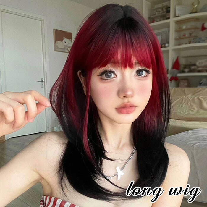 ウィッグ グラデーション レディース フルウィッグ ミディアム 短髪 ストレート 可愛い かわいい 大人用 コスプレ ロリータ ゴスロリ コスチューム 仮装 かつら 自然 小顔 変装 女装 文化祭 学園祭 演劇 舞台 イベント ハロウィン ゆめかわ de157n1n1zb