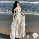 リゾートワンピ オフショルダー ワンピース 夏 レディース 大人可愛い 夏ワンピース 小柄 オシャレ ロング丈 ロングワンピ 夏 パーティー ハワイ ハワイアン セクシー 結婚式 海外旅行 新婚旅行 ビーチ dg352n1n1zb