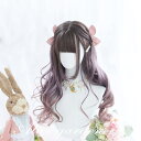 ウィッグ lolita 原宿風 グラデーション ロリータ風 かつら 巻き毛 ぱっつん前髪 パープル ピンク レディース コスプレウィッグ 可愛い ロング 耐熱ウ...