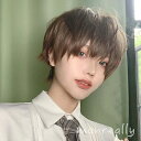 ウィッグ ショート メンズ ショート 短髪 かつら 超自然 フルウィッグ コスプレウィッグ かわいい 耐熱ウィッグ ブラウン 茶髪 小顔効果抜群 コスチューム ...