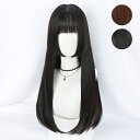 ウィッグ 姫カット lolita フルウィッグ ロリータ 原宿風 かつら ぱっつん 前髪 黒 茶髪 ブラック ブラウン レディース コスプレ パーティー かわい...