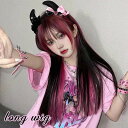 ウィッグ メッシュ lolita レディース フルウィッグ 小顔効果抜群 長髪 ロングウィッグ ストレート ぱっつん前髪 コスプレ ロリータ パーティー ハロウィン COSPLAY コスチューム 仮装 変装 女装 dq028n1(4)