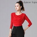 社交ダンス トップス 社交ダンス衣装 大きいサイズ ダンス用シャツ フリル ダンスTシャツ 社交ダンス ラテンダンス ダンスウェアタンゴ 練習着 七分袖 カラオ...