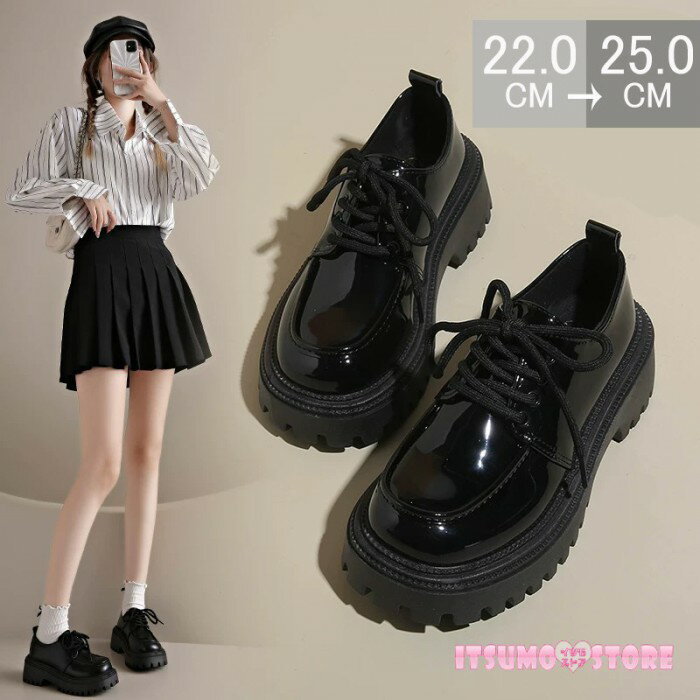 ローファー 厚底 レディース ロリータ 靴 歩きやすい 軽い ブラック 安定感 履きやすい 厚手 厚底シューズ 厚底ソール 脚長効果 おしゃれ 美脚 黒 美脚効果 通勤 通学 デート 快適