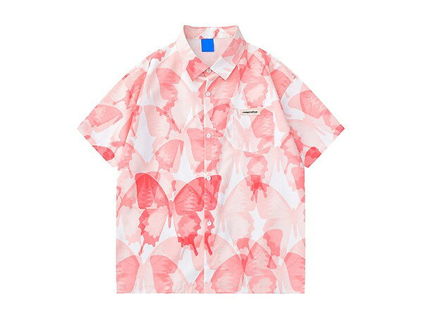 アロハシャツ メンズ レディース 沖縄 半袖 ハワイ おしゃれ 男女兼用 総柄 可愛い 蝶柄 開襟 5分袖 ハワイアン ゆったり 体型カバー オーバーサイズ 開襟シャツ 夏 大きいサイズ シンプルデザイン カジュアル ストリートリゾート 沖縄 旅行 海 ビーチ ピンク 青 itsumostore-10035569 イツモストア -itsumostore- サンプル画像2