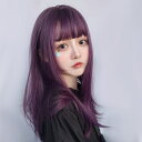 ウィッグ 自然 ロング ロリータ風 日常可 lolita 原宿風 かつら パープル 前髪 つけ毛 レディース コスプレ用 コスプレウィッグ ハロウィン 耐熱ウィ...