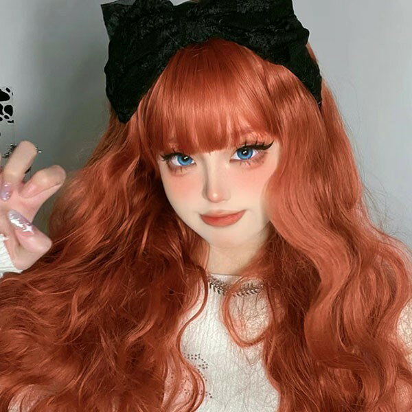 ウィッグ レディース ロング フルウィッグ オレンジ パーマ 巻き毛 ハロウィン ふんわり前髪 ナチュラル 原宿風 かつら コスプレ 可愛い 仮装 大人用 普段使い イベント 女装 発表会 文化祭 学園祭 学芸会 舞台 演劇 変装 小道具 dp146x1x1l9