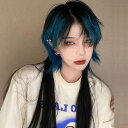 ウィッグ レディース フルウィッグ ブルー ブラック 黒 クラゲヘア ロング 姫カット ハロウィン 前髪なし ナチュラル 原宿風 かつら コスプレ かっこいい 仮装 大人用 普段使い イベント 発表会 文化祭 学園祭 学芸会 舞台 演劇 変装 小道具 dp149x1