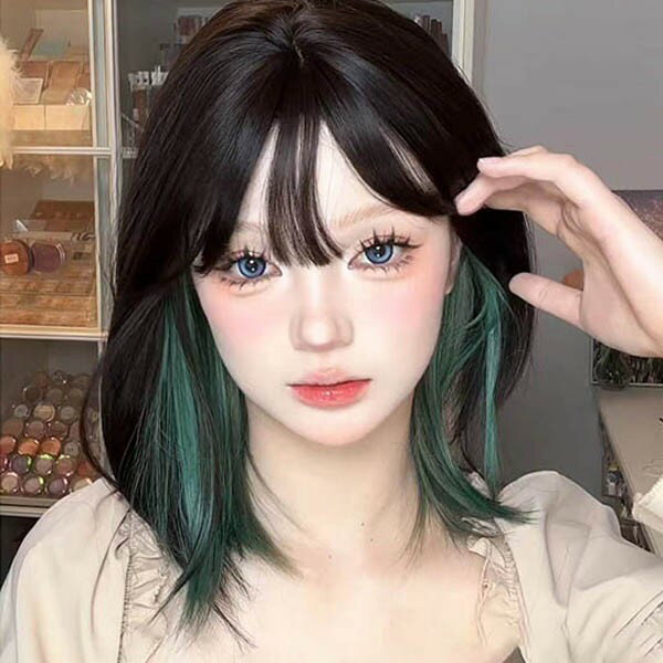 ウィッグ ショート レディース フルウィッグ かつら メッシュ ミディアムウィッグ コスプレウィッグ ミディアムヘア 演劇 自然 ぱっつん前髪 ロリータ コスプレ おしゃれ 可愛い 耐熱ウィッグ 小顔効果抜群 コスチューム 文化祭 学園祭 イベント dp183x1x1m5