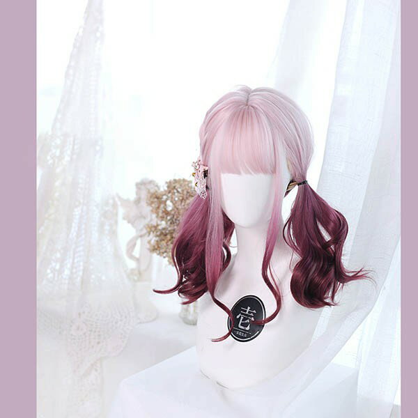 プリシラ ガールズ・ロープウィッグ MIXカール GVO-01 耐熱　TBK・ブラック 服飾雑貨 小物(手袋・マフラー等）