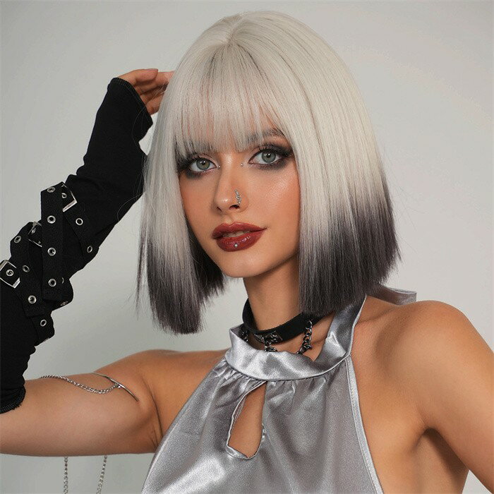 ウィッグ エフォートレスショート 柔らかな雰囲気 襟足すっきり 中性的なジェンダーレス髪型 自然 通気 ストレート フルウイッグ すすバング かつら エクウイッグ レディース 前髪 耐熱 コスチューム コスプレdq303x1x1zb