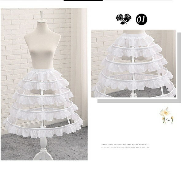 パニエ ロリータ 60cm ボーンパニエ 4本ワイヤー 調整可能 ゴスロリ Lolita ホワイト 白 コスチューム ボリューム ゴムウエスト 萌え萌え 骨あり ふわふわ カワイイ お姫様 ウエディング バレエ la011x1x1x2