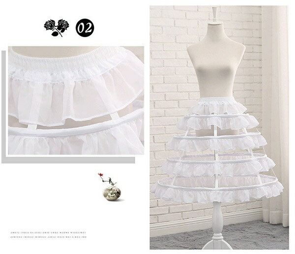パニエ ロリータ 60cm ボーンパニエ 4本ワイヤー 調整可能 ゴスロリ Lolita ホワイト 白 コスチューム ボリューム ゴムウエスト 萌え萌え 骨あり ふわふわ カワイイ お姫様 ウエディング バレエ la011x1x1x2