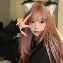 ウィッグ ロング レディース 長髪 ストレート ロングウィッグ ぱっつん前髪 前髪あり 原宿風 かつら 可愛い 仮装 文化祭 イベント 学園祭 演劇 舞台 学芸会 ピンク dp010x5x5q3