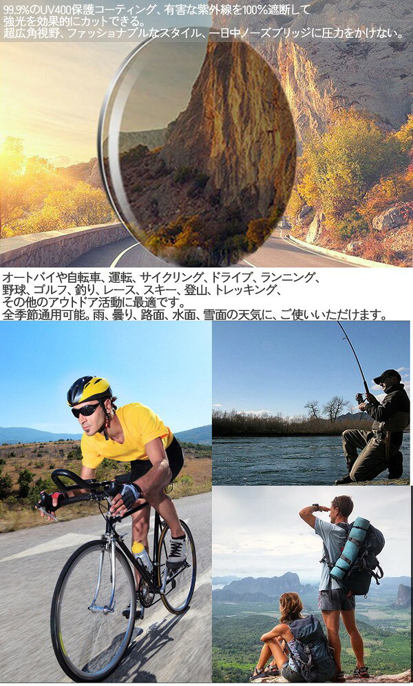 イツモストア -itsumostore-のサングラス スポーツサングラス UVカット ケース付き スポーツ メンズ レディース ゴルフ テニス 野球 サイクリング 自転車 バス釣り アウトドア 車 運転 スポーツ用 サングラス アイウェア ja007x5x5q3｜アングル3