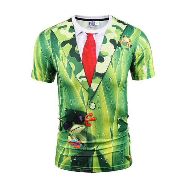 ハロウィン コスプレ 大人 メンズ 面白Tシャツ 半袖 Tシャツ コスチューム 3Dプリント スーツ 夏 速乾 緑 大きいサイズ — vista 2