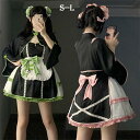 【10%OFF】ロリータ ワンピース 中華風 漢服 チャイナドレス Aライン Lolita パフスリーブ 膝丈 レース フリル 長袖 萌え萌え 可愛い 友達 姉...