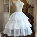パニエ ロリータ ワイヤーあり 普段使い ゴスロリ 50-70cm ソフトチュール Lolita ホワイト コスチューム ボリューム ゴムウエスト 萌え萌え 柔...