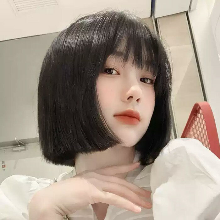 ウィッグ ボブ 黒髪 ショート フルウィッグ 自然黒 wig ストレート 女性用 レディース かつら 女装 可愛い 小顔効果 日常用 ネット付き aa135zb