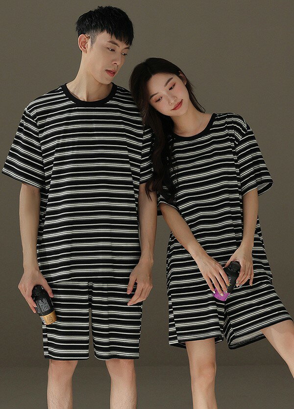 パジャマ メンズ レディース 上下セット 夏用 ペアパジャマ カップル 半袖 夏 ペアルック ルームウェア 前開き ナイトウエア バレンタイン 結婚祝い 部屋着 父の日 母の日 プレゼント ブラック dh016zbzbl9