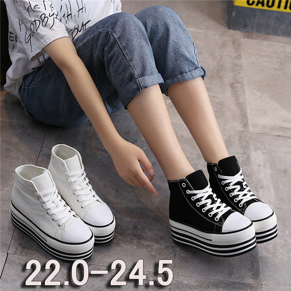 厚底 スニーカー 白 黒 レディース ヒール7cm インヒール スニーカー 韓国 おしゃれ 靴 春夏 カジュアル 普段履き 美脚 通学 履きやすい 韓国風 通勤...