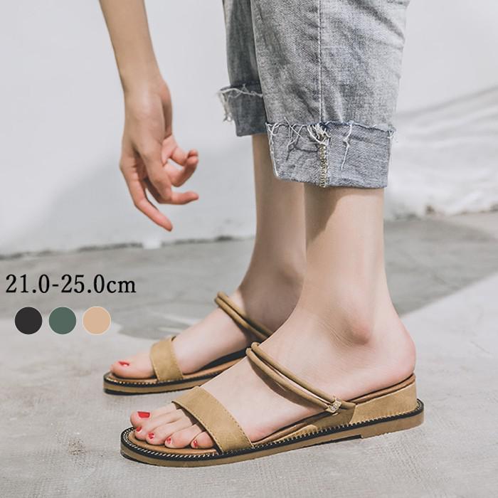 3ways フラットサンダル レディース ぺたんこ ローヒール 歩きやすい 軽量 スリッパ 美脚 ストラップ ローヒール フラット アンクル ビーチサンダル トレンド シンプル 無地 小さい 温泉 21.0 21.5 22.0 22.5 23.0 24.5 25.0 ブラック グリーン ベージュ za011zb