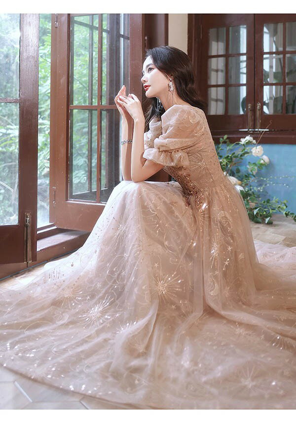 ロングドレス 演奏会 袖付き Aライン 大人 ピアノ 発表会 ぽっちゃり 大きいサイズ イブニングドレス ピアノ発表会 ワンピース ステージドレス 二次会 女子会 成人式 パーティードレス 大人可愛い bg163zezezr