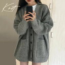 ニットカーディガン 秋冬 ゆったり セーター ざっくり オーバーサイズ 前開き トップス 日常服 カジュアル ニットカーディガン ニットカーデ 無地 ゆるニット...