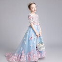 ピアノ発表会 ドレス 子供ドレス 花飾り ワンピース お姫様 着やせ 上品 エレガント 女の子 結婚式 子供 フォーマル キッズドレス 110 120 130 140 150 160 dd622ze