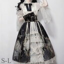 【10%OFF】ロリータ ワンピース 黒ロリ Aライン 森ガール Lolita 女の子 コスプレ ミモレ丈 レディース コスチューム 衣装 かわいい 可愛い フ...