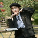 ショート丈コート 女の子 レディース スーツジャケット 長袖学生制服 冬 秋 春 ショートコート 通学 中学生 高校生 卒業式ブラック bg003zuzuzr
