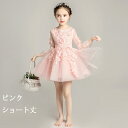 【翌営業日発送】110cm キッズドレス 子供 女の子 フリル ショート丈 ピンク パーティードレス ワンピース 春 フォーマル 上品 レース 発表会 結婚式 ...