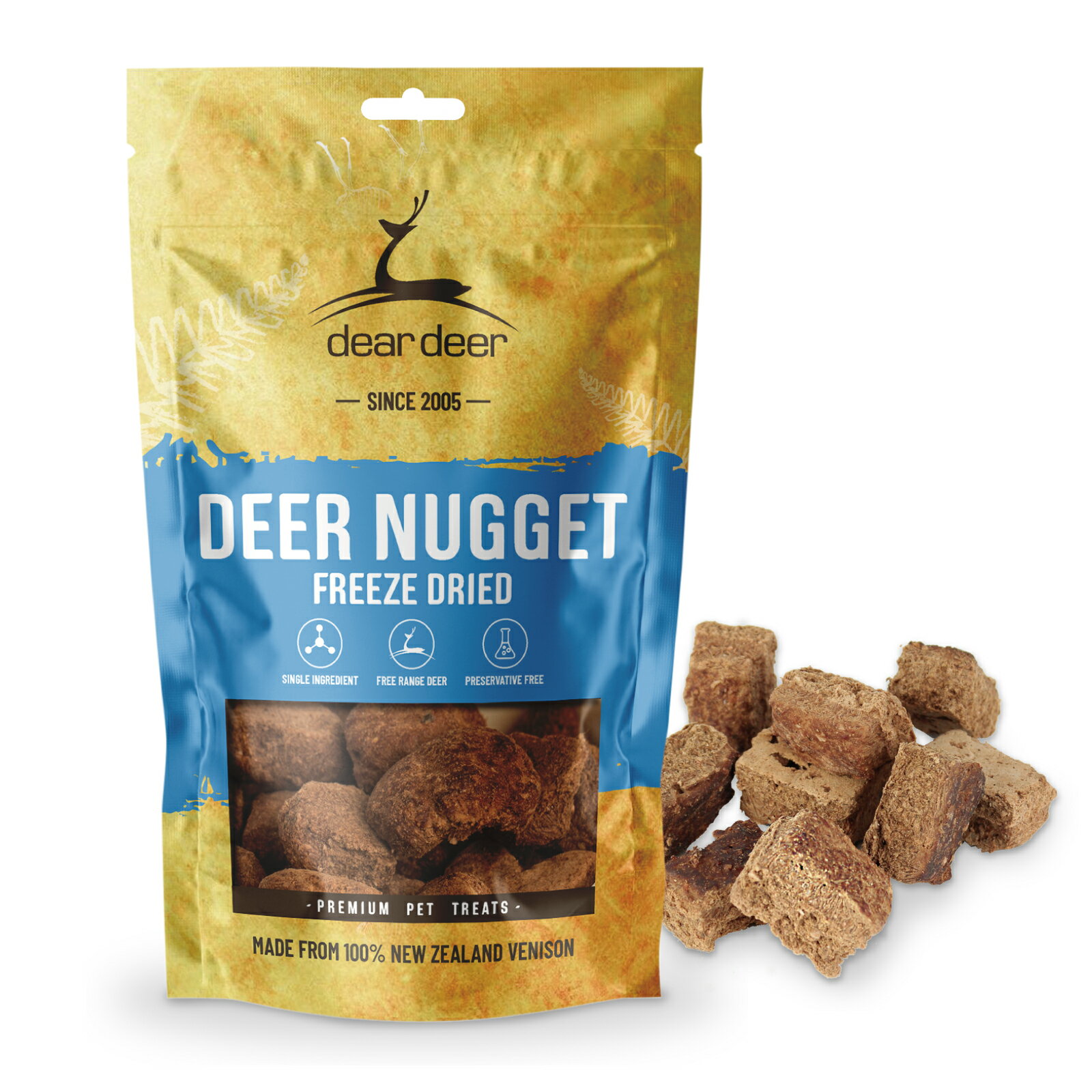 DEAR DEER 鹿のナゲット80G 袋入り 猫犬用 完全無添加おやつ ニュージーランド産 ペットフード ドッグフード おやつ キャットフード 犬・猫用おやつ 鹿の? 骨 赤肉 血 肝臓 Deer Nugget 4897030741302 DD-NUGGET80G