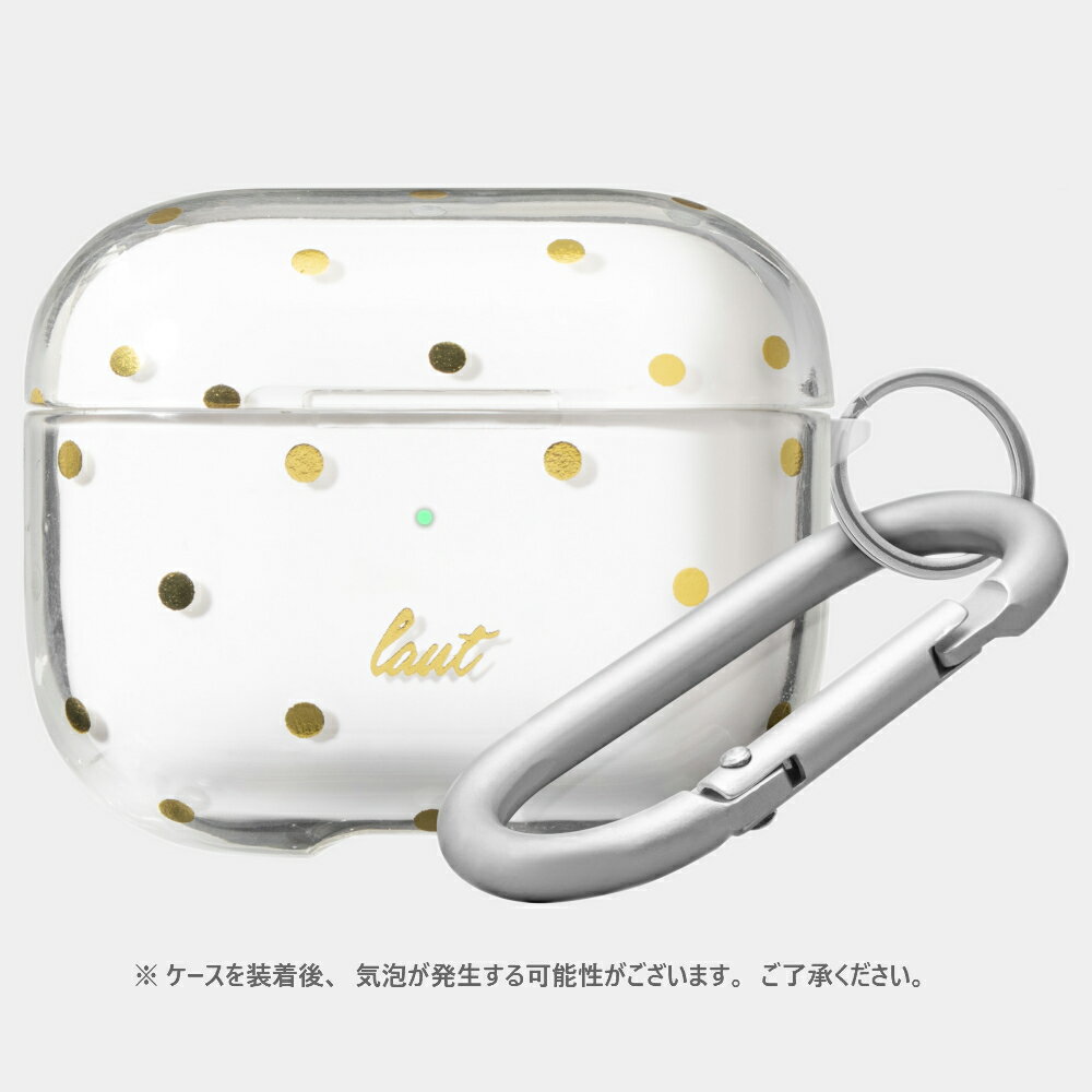 【お買い物マラソン限定ポイント10倍+クーポン】【55%～アウトレットセール】 AIRPODS PRO ケース LAUT DOTTY CRYSTAL エアポッズ プロ カバー ケース iPhone スマホ 携帯 アクセサリー アイフォン クリア 透明 水玉 ゴールド 金色 耐衝撃 【箱潰れ・本体新品】 3