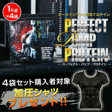 パーフェクトパンププロテイン 1kg×4袋(4kg) ＋ 加圧シャツ1着プレゼント パンプマッスルビルダーTシャツ HMB1,500mg配合 ホエイプロテイン 抹茶ミルク ミックスベリー味 バルクアップ 筋トレ 筋肉 マッチョ WPI 国内生産 送料無料 あす楽 【公式】 【itty-SD】