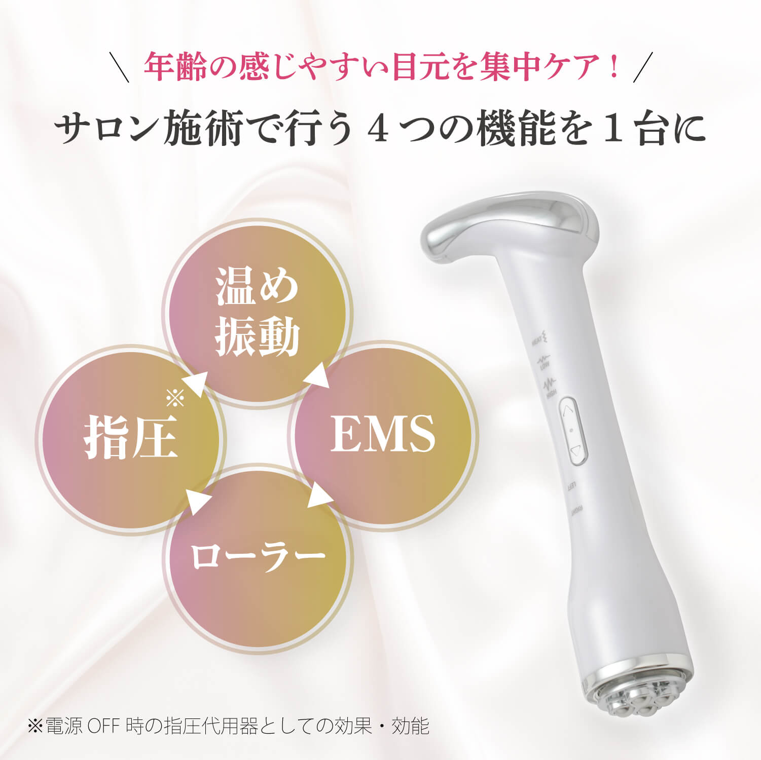 【メーカー公式】リスタートアイ 目元ケア EMS 美顔器 回転ローラー メイクの上から使用可能 眼輪筋 口元 フェイスライン 首筋 お顔周りのトータルケア 2