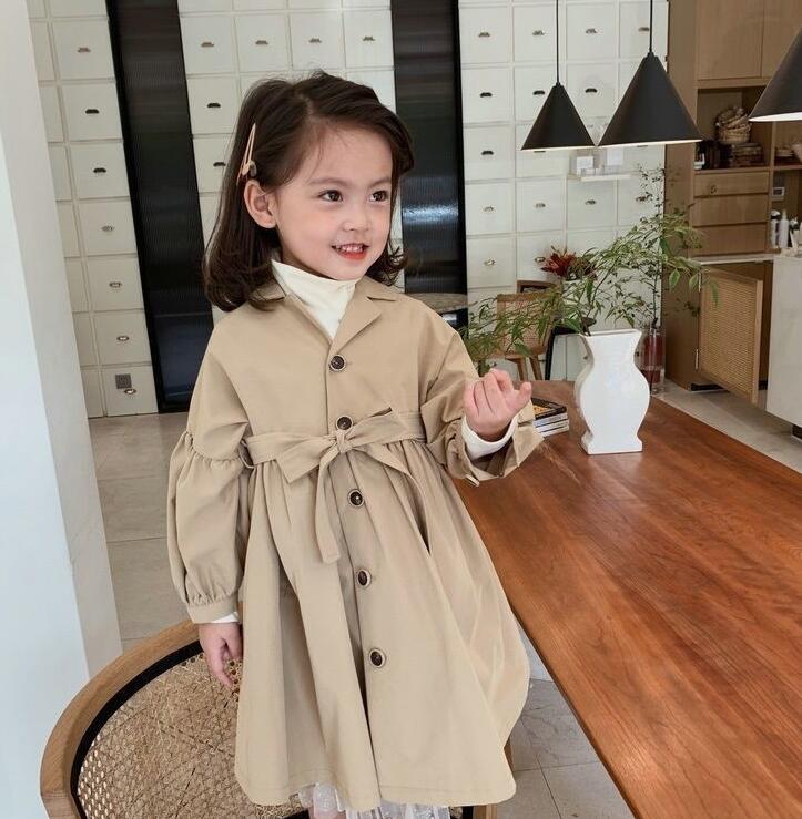 Other - トレンチコート キッズ 子供服 女の子 春 秋 ロングコート アウター 韓国子供服 ワンピース トップス チュニック 子ども服 ベビー服 おしゃれ 可愛い キッズコート 子供コート 学生 入学 入園 通学 通園 誕生日 プレゼント 90cm 100cm 110cm 120cm 130cm